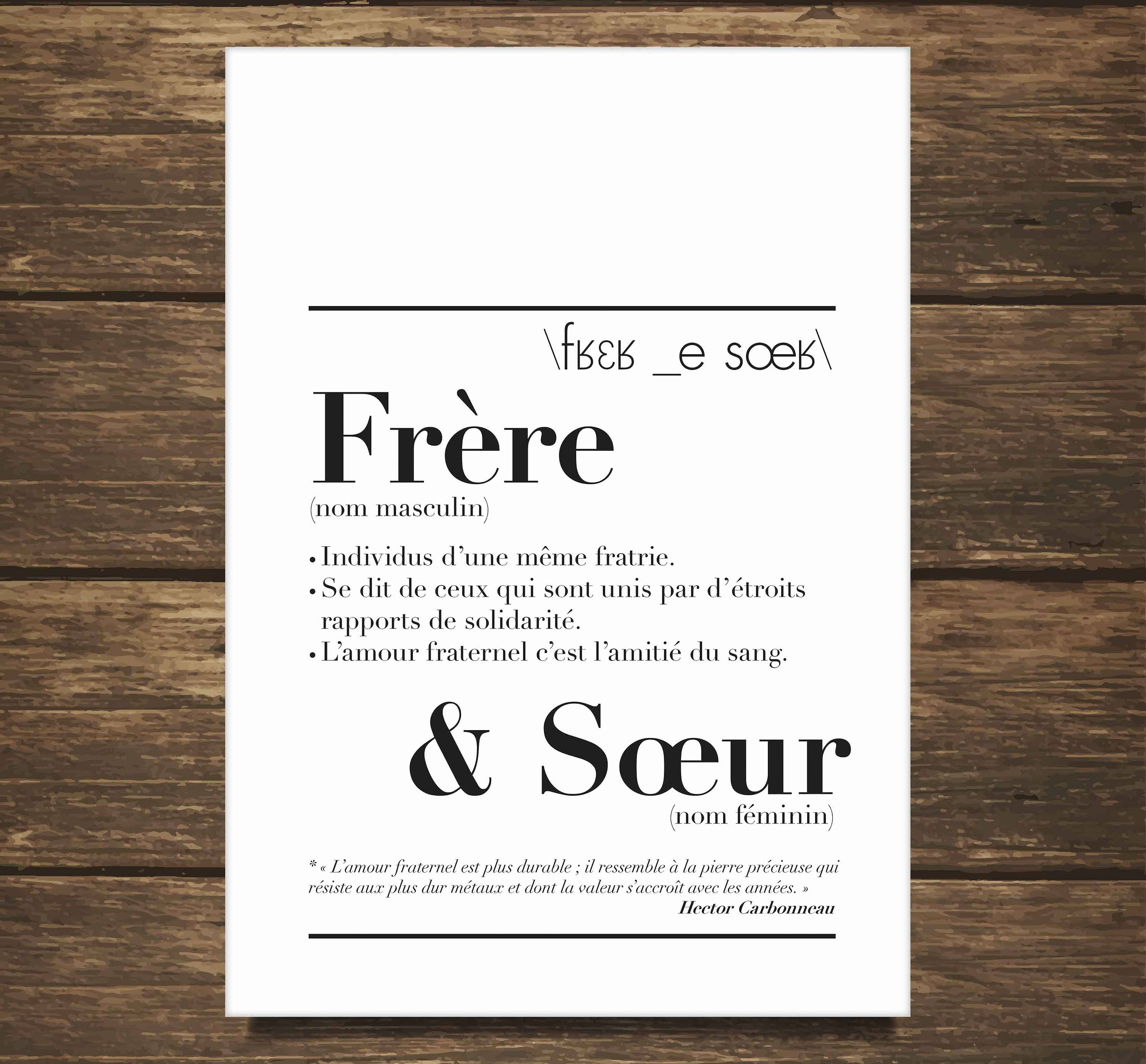 Buy Affiche Definition Frere Sœur Online In India Etsy