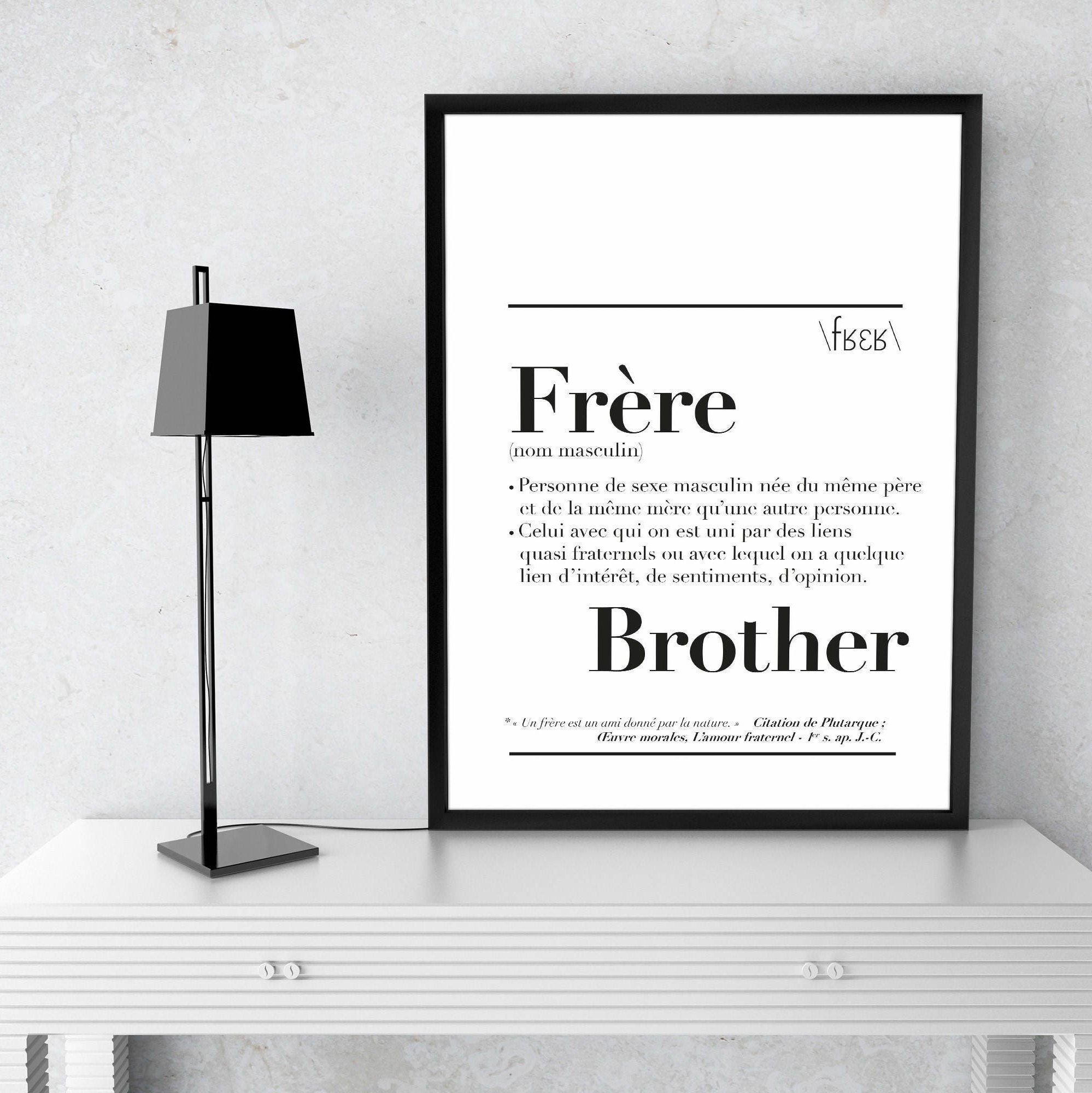 Affiche Definition Frere Etsy