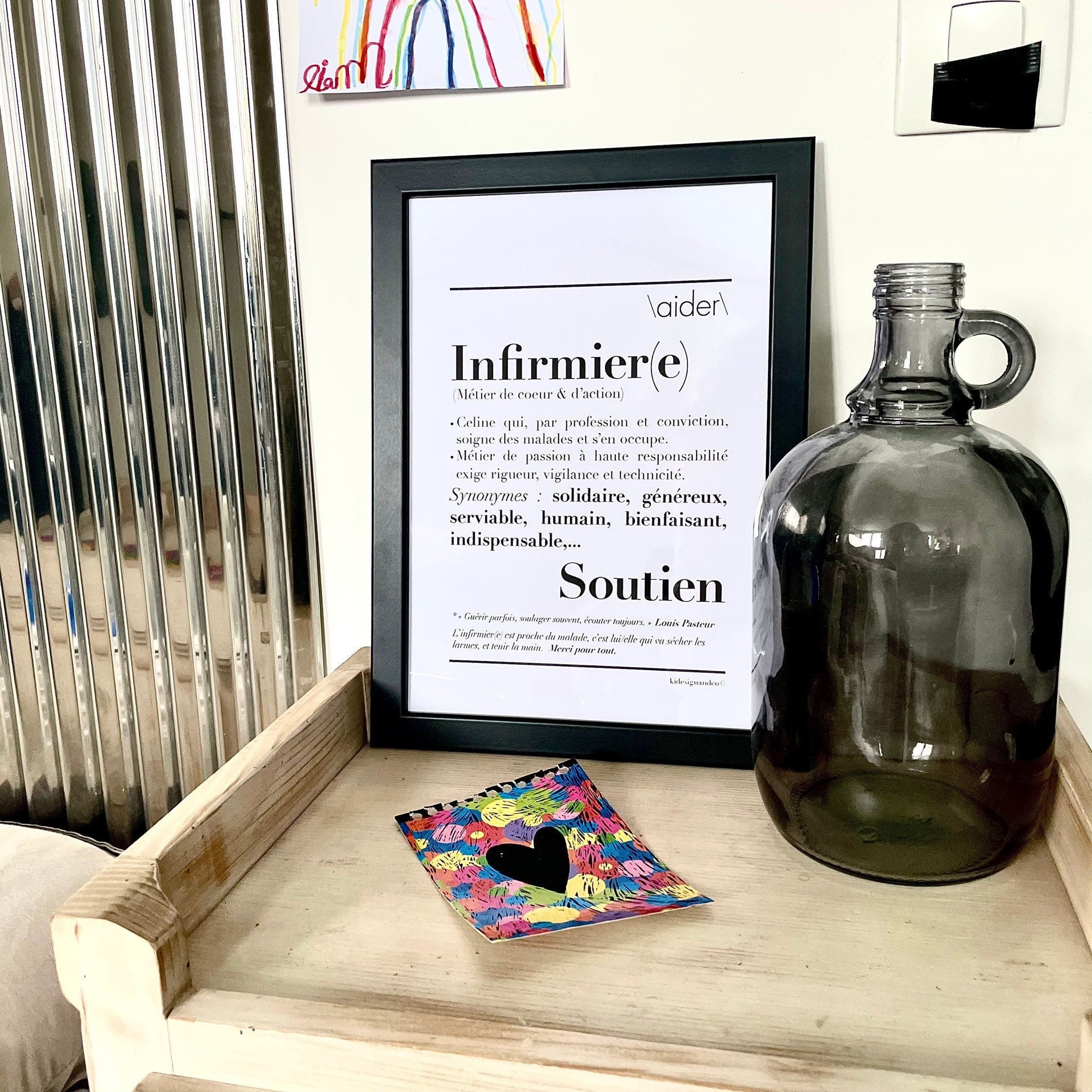 Affiche Definition Infirmiere Kine Sapeur Pompier Aide Etsy