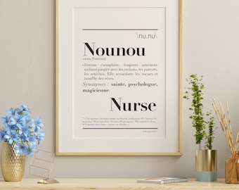 Affiche chez nounou  Cadeau original & personnalisé