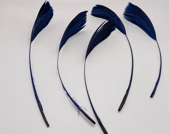 10 plumes  d'oie bleu nuit 15-20cm