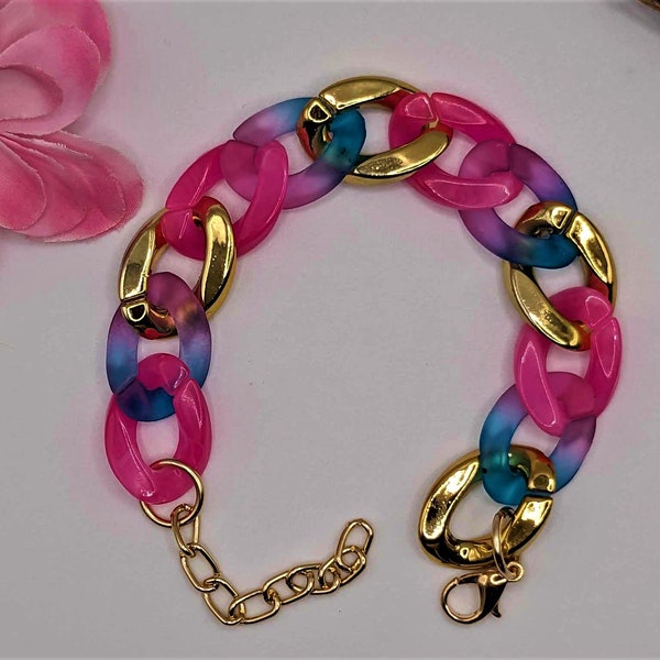 Bracelet fantaisie gros maillons/cadeau femme