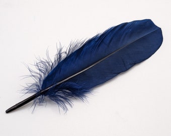 10 plumes d'oie bleu marine 15-20cm