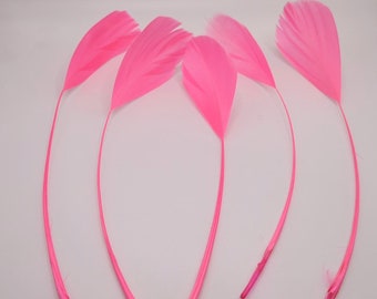 10 plumes  d'oie rose 15-20cm