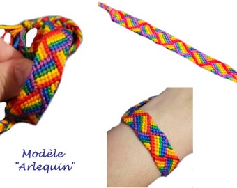 Bracelet brésilien, unisexe, modèle "Arlequin"