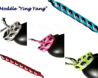 Bracelet brésilien, modèle "Ying yang", unisexe