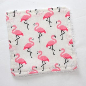 Ecological wipe 10x10cm Bamboo Flamant rose