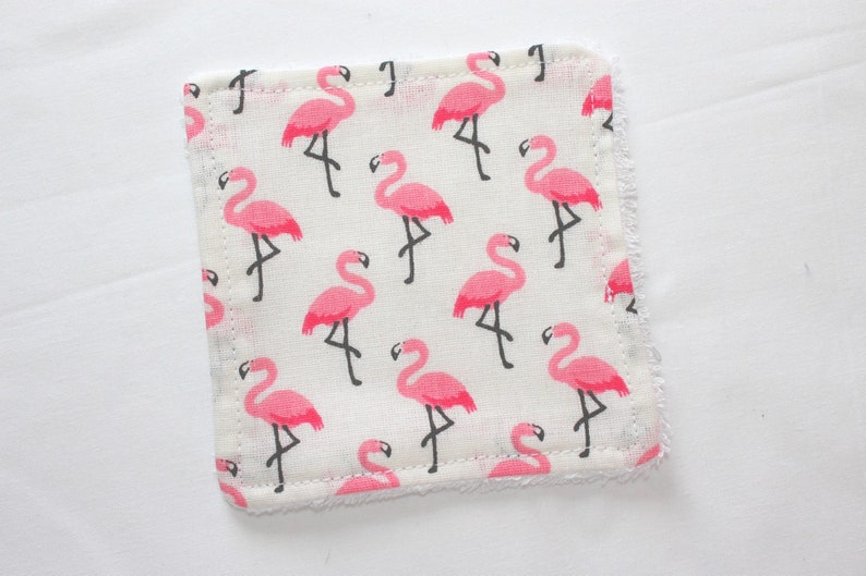 Ecological wipe 10x10cm Bamboo Flamant rose