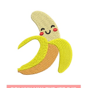Banana Embroidery design, Embroidery file, Machine Embroidery Design, Embroidery pattern file, Instant Download, fruit, banana, food, cute