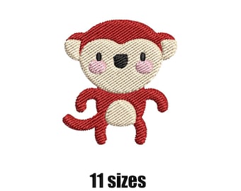 Monkey Embroidery Design Baby Monkey Animal, Jungle Nursery  (Digital Download)