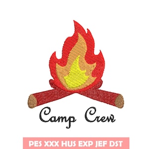 Camp crew shape embroidery design, Embroidery file, Machine Embroidery Design, Embroidery pattern file, Camping, Hiking, Adventure,
