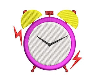 Colorful Alarm Clock Embroidery Design