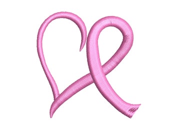 Pink Ribbon embroidery design, Embroidery file, Machine Embroidery Design, Embroidery pattern file, Pink ribbon, Cancer, awareness, symbol