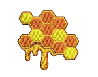 Honeycomb Dripping Honey Embroidery Design