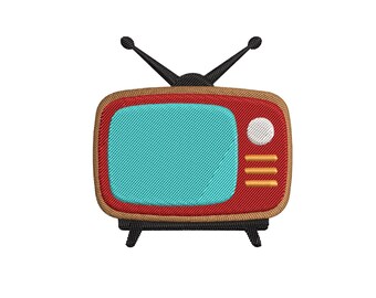 Retro TV Embroidery Design, Vintage Television Machine File