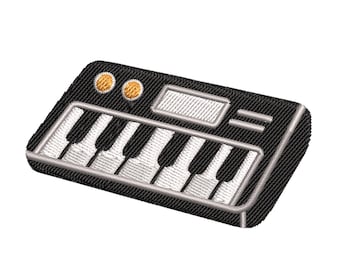 Digital piano keyboard Synthesizer Embroidery Design – Music Lover's