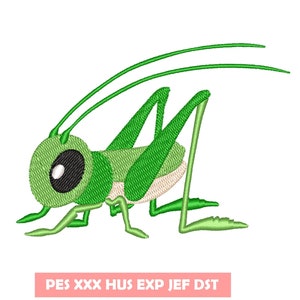 grasshopper embroidery design, Embroidery file, Machine Embroidery Design, Embroidery pattern file, insect, animals