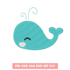Whale embroidery design, Embroidery file, Machine Embroidery Design, Embroidery pattern file,  Sea life, whales, whale, cute