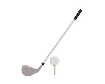 Golf Club and Ball Embroidery Design