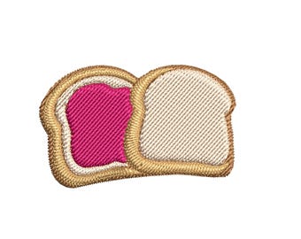 Peanut Butter and Jelly Embroidery Design – Cute Sandwich Pair