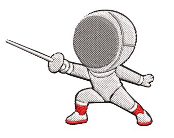 Fencing Embroidery Design, Fencer Machine File, Sword Sport Athlete, Olympic Sport Gift, Instant Download (Digital Download)