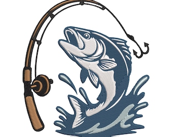 Fishing Embroidery Design