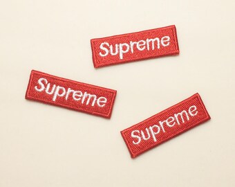 Supreme patch, iron on patch 1.8"x0.6"