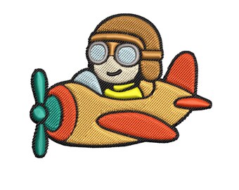 Little Aviator Boy Embroidery Design