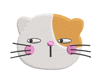 かわいい猫の刺繍デザイン、刺繍ファイル、機械刺繍デザイン、刺繍パターンファイル、かわいい猫、動物、漫画の猫