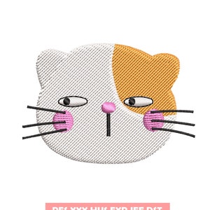 Kawaii cat embroidery design, Embroidery file, Machine Embroidery Design, Embroidery pattern file, cute cat, animal, cartoon cat