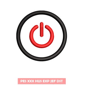 On and Off Button embroidery design, Embroidery file, Machine Embroidery Design, Embroidery pattern file, power button, shut down button
