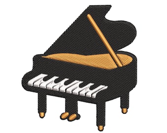 Diseño de bordado de piano de cola / Patrón de bordado a máquina (Descarga digital)