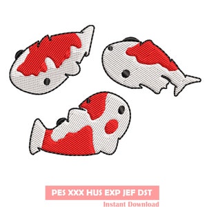 Goldfish Embroidery design, Embroidery file, Machine Embroidery Design, Embroidery pattern file, aquatic, oriental, fish, koi fish, asian