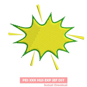 Bang embroidery design, Embroidery file, Machine Embroidery Design, Embroidery pattern file, boom, effect, Explosion, speech bubble