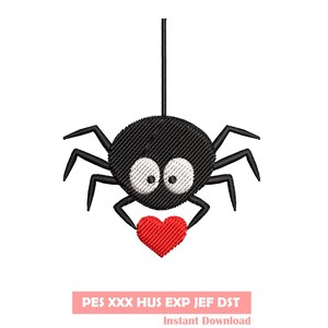 Spider Embroidery design, Embroidery file, Machine Embroidery Design, Embroidery pattern file, love, heart, Romantic, cartoon, cute