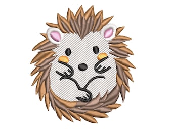Diseño de bordado de erizo encantador / Patrón de bordado / Archivo de bordado / Bordado de animales / Bordado infantil / Erizo caprichoso