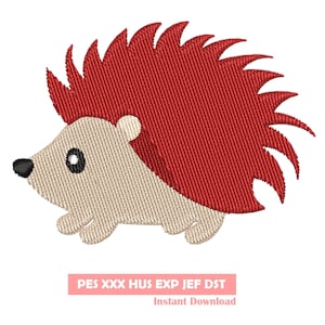 hedgehog embroidery design, Embroidery file, Machine Embroidery Design, Embroidery pattern file, Funny, animal, cartoon, cute, porcupine