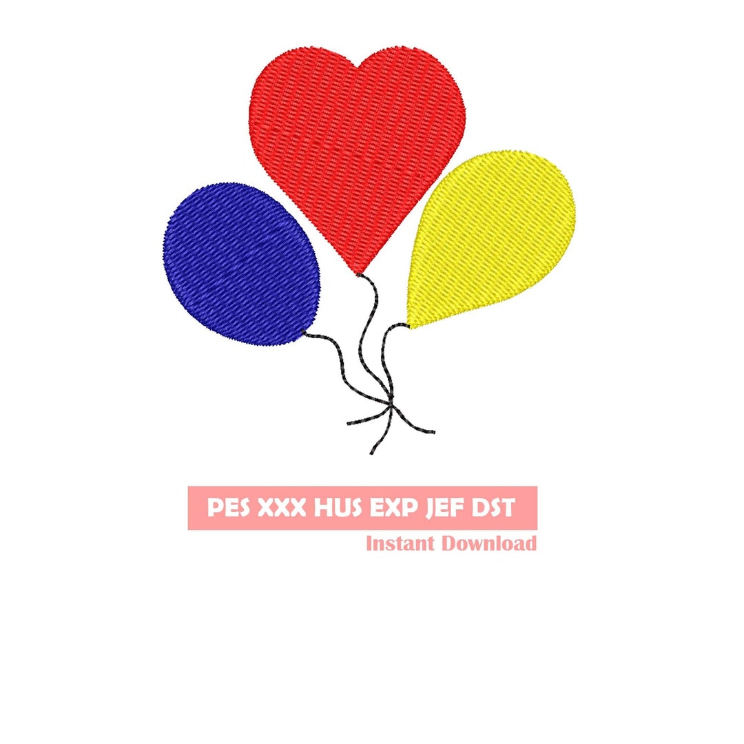 Balloon Embroidery Design, Embroidery File, Machine Embroidery Design