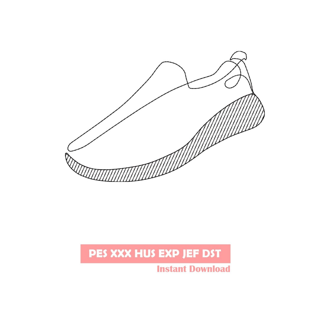 Shoe Embroidery Design, Embroidery File, Machine Embroidery Design