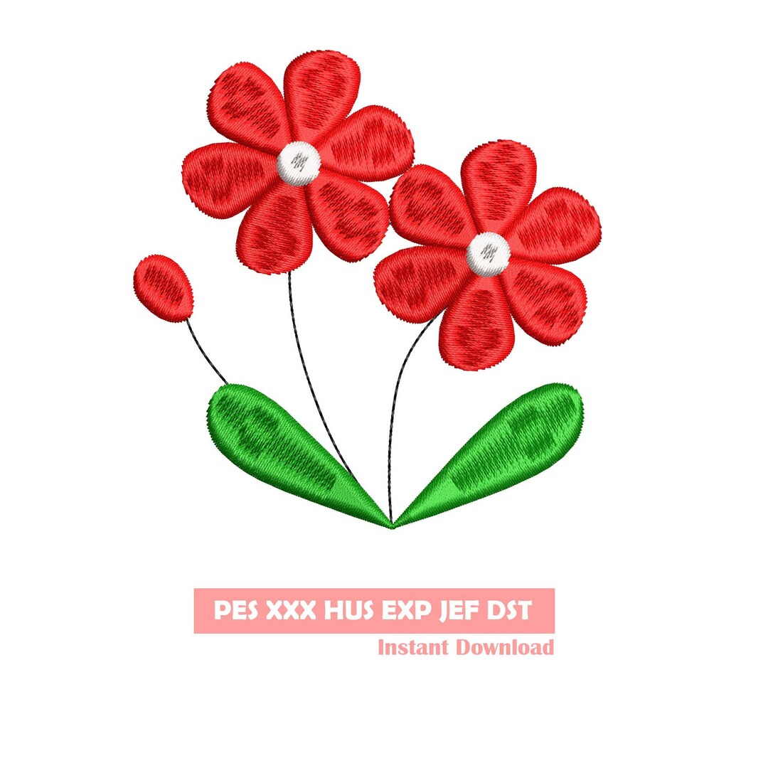 Flower Embroidery Design Flower Embroidery File Machine Etsy