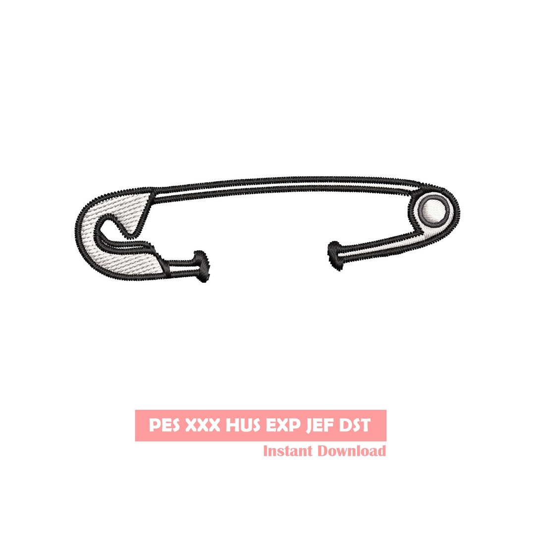 Embroidered Design - Safety Pin, Embroidery File, Machine Embroidery ...