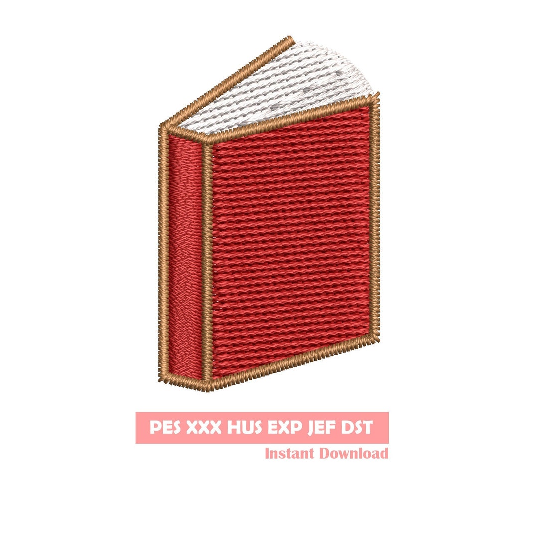 Book Embroidery Design, Embroidery File, Machine Embroidery Design