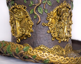 Fairy Top Hat – Hand Sculpted Renfaire Headpiece - Ornate Collectible Hat - Whimsical Millinery