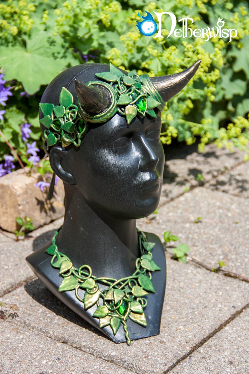 Faun horns forest satyr devil demon larp headpiece headband Etsy
