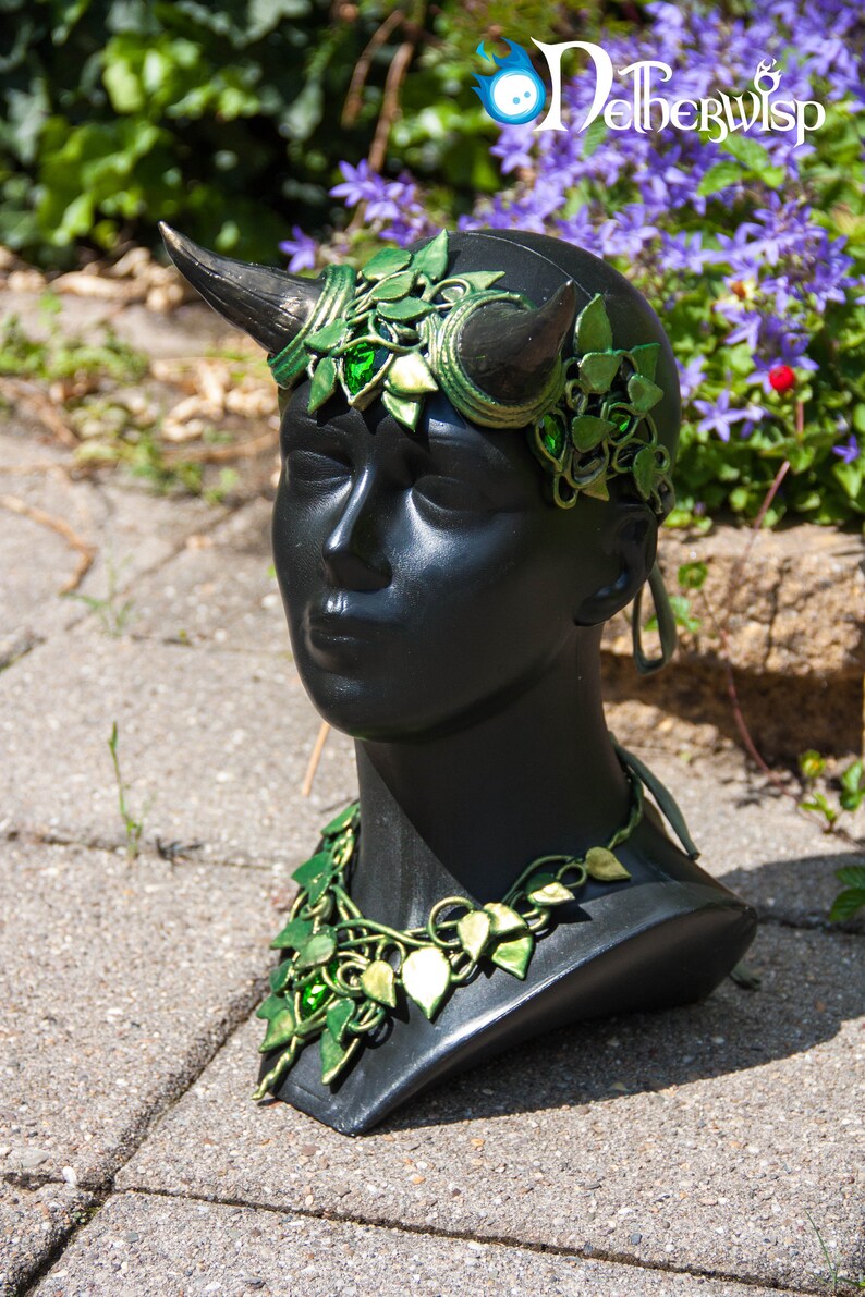 Faun horns forest satyr devil demon larp headpiece headband Etsy