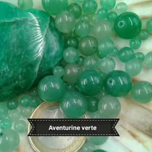 Perles d'AVENTURINE VERTE 4 6 8 & 10mm, perle ronde lisse en véritable pierre naturelle semi précieuse image 1