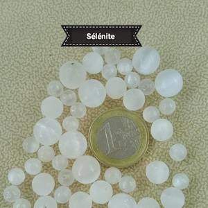 Perles de SÉLÉNITE 6 8 & 10mm Véritable Pierre Naturelle Semi Précieuse en Perle Ronde Lisse