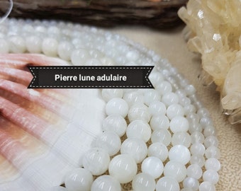 Perles de PIERRE de LUNE adulaire extra A, perle ronde lisse en véritable pierre naturelle semi précieuse Zhejiang (Chine), 6 & 8mm