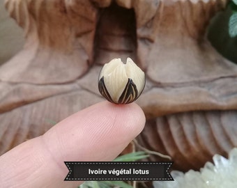 Lotus Flower Beads in Ivory Vegetable 13mm, Variable Lot, DIY Kit for Tibetan Buddhist Mala Bracelet