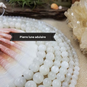 Perles de PIERRE de LUNE adulaire extra A, perle ronde lisse en véritable pierre naturelle semi précieuse Zhejiang (Chine), 6 & 8mm